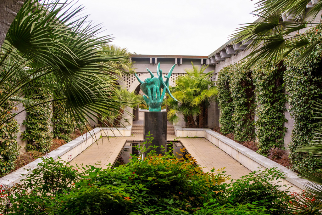 A bronze sculpture in a reflecting pool, Brookgreen Gardens