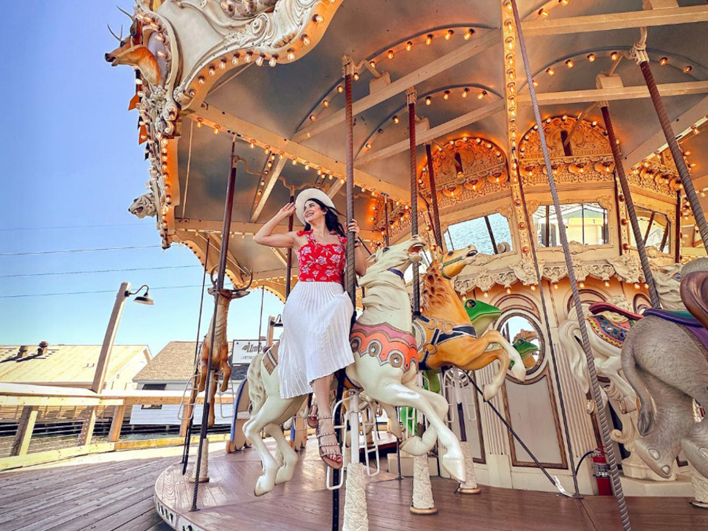 Vintage carousel at the Myrtle Beach boardwalk
