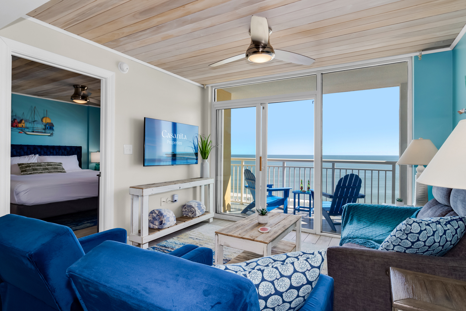Coastal oceanfront living room