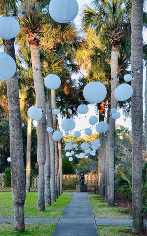Scenic view of Brookgreen Gardens, with light up decorations for the new year 2020.
